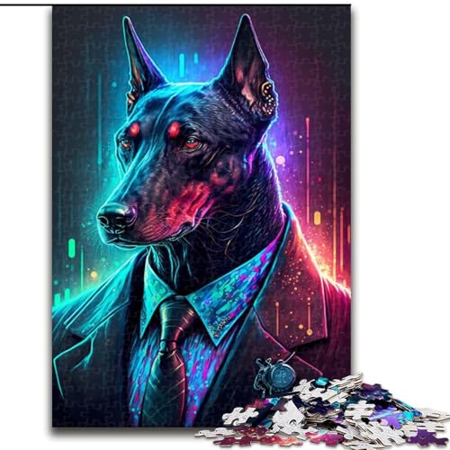 Puzzle für Erwachsene und Jugendliche, 1000 Teile, Boss-Hund im Anzug, geeignet für Personen ab 14 Jahren, Lernspiele, Wichtelgeschenke (Größe 50x75cm) von LYXIANY