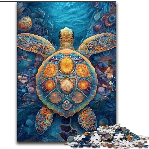 Puzzle für Erwachsene und Jugendliche, 1000 Teile, Delfinpaar, dekomprimierendes intellektuelles Lernspielzeug, ganze Familie (Größe 26x38cm) von LYXIANY