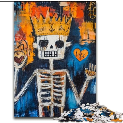 Puzzle für Erwachsene und Jugendliche, 1000 Teile, König im Basquiat-Stil, Elefantenspielzeug, Denkspiel, Geburtstagsgeschenk, Geschenke, Wandkunst für Kinder ab 14 Jahren (Größe 50x75cm) von LYXIANY