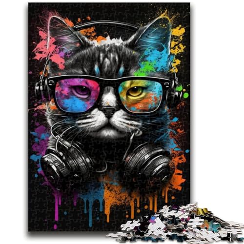 Puzzle für Erwachsene und Jugendliche, 1000 Teile, Kopfhörer-Katze, für Kinder ab 14 Jahren, schönes Design-Spiel, schönes Design-Spiel, tolles Geschenk, 50x75cm Puzzle für Erwachsene und Jugendliche, 1000 Teile, Kopfhörer-Katze, für Kinder ab 14 Jahren, schönes Design-Spiel, schönes Design-Spiel, tolles Geschenk, 50x75cm von LYXIANY