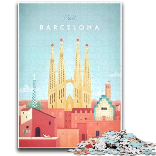Puzzle für Erwachsene und Jugendliche, 1000 Teile, Spanien, Barcelona, Reisekunst, Familienspaß, ganze Familie, ab 14 Jahren (Größe 38x26cm) von LYXIANY