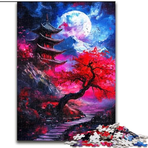 Puzzle für Erwachsene und Jugendliche, 1000 Teile, japanische Tempel, dekomprimierendes intellektuelles Lernspielzeug, ganze Familie (Größe 26x38cm) von LYXIANY