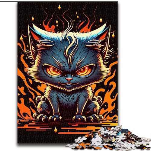 Puzzle für Erwachsene und Jugendliche, 1000 Teile, kleine böse Katze, Elefantenspielzeug, Denkspiel, Geburtstagsgeschenk, Geschenke, Wandkunst für Kinder ab 14 Jahren (Größe 26x38cm) von LYXIANY