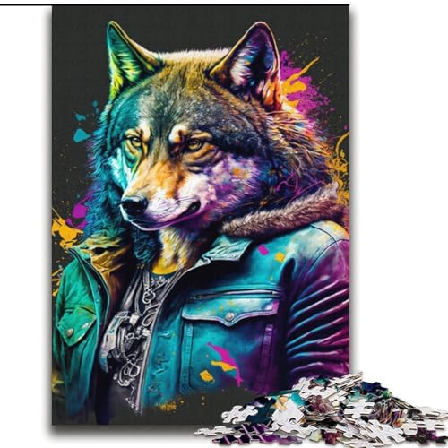 Puzzle für Erwachsene und Jugendliche, 2000 Teile, Neon-Art-Wolf, anspruchsvolles Spiel und Familienspiel, ganze Familie, 70x100cm von LYXIANY