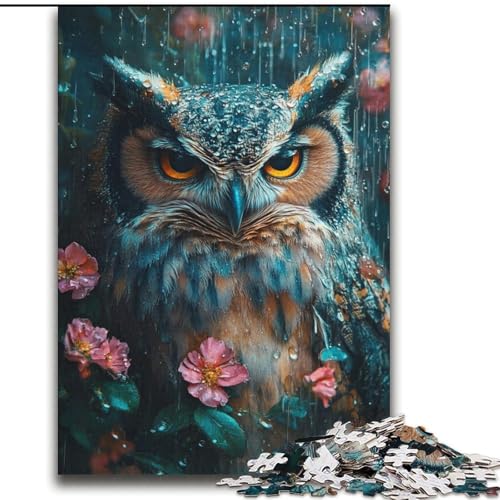 Puzzle für Erwachsene und Jugendliche, Puzzle „Mysteriöse Eule“, Quizspiel, ganze Familie, 70x100cm von LYXIANY