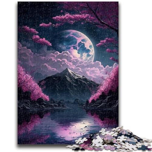 Puzzle für Erwachsene und Jugendliche, Puzzle Japanische Landschaft Neon, für Kinder ab 14 Jahren, Spielspielzeug, ganze Familie, 50x75cm von LYXIANY