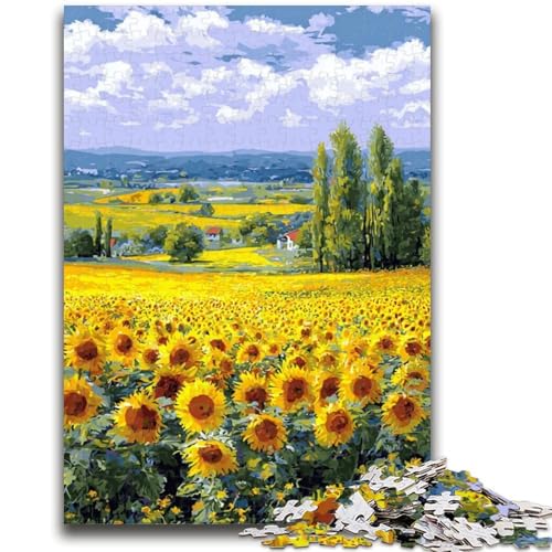 Puzzle für Erwachsene und Jugendliche, Sonnenblumenfeld, anspruchsvolles Spiel und Lernspiel für die ganze Familie zum Geburtstag, Weihnachten, 50x75cm von LYXIANY