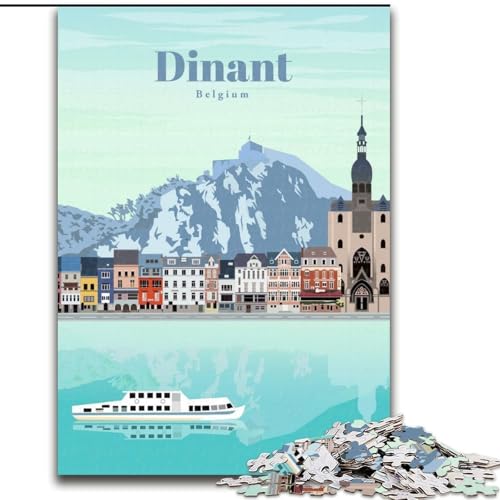 Puzzle für Erwachsene und Jugendliche Puzzle Reise nach Dinant Anspruchsvolles Spiel und Familienspiel mit vollständig ineinandergreifenden, zufällig geformten Teilen (50x75cm),1000 Teile von LYXIANY