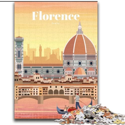 Puzzle für Erwachsene und Jugendliche Puzzle Reise nach Florenz Anspruchsvolles Spiel und Familienspiel mit vollständig ineinandergreifenden, zufällig geformten Teilen (38x52cm),1000 Teile von LYXIANY