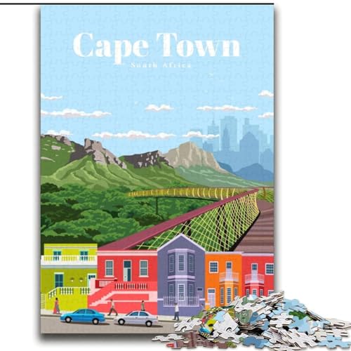 Puzzle für Erwachsene und Jugendliche Puzzle Reise nach Kapstadt Anspruchsvolles Spiel und Familienspiel mit vollständig ineinandergreifenden, zufällig geformten Teilen (38x52cm),1000 Teile von LYXIANY