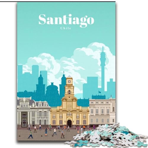 Puzzle für Erwachsene und Jugendliche Puzzle Reise nach Santiago Anspruchsvolles Spiel und Familienspiel mit vollständig ineinandergreifenden, zufällig geformten Teilen (50x75cm),1000 Teile von LYXIANY