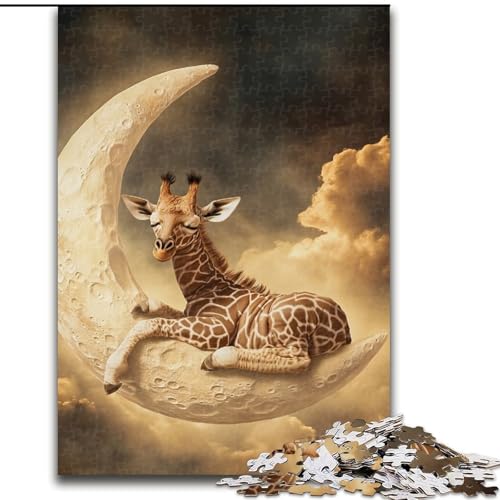Puzzle für Erwachsene und Teenager, 1000 Teile, Giraffe auf dem Mond, Spielzeug, Lernspiele, Stressabbau, einzigartige Heimdekoration und Geschenke, 50x75cm von LYXIANY
