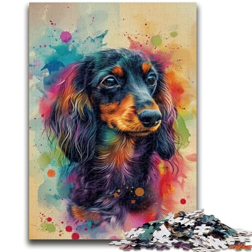 Puzzle für Erwachsene und Teenager, Aquarell-Dackel, ab 14 Jahren, Denkspiel, Weihnachts- und Geburtstagsgeschenke, 50x75cm von LYXIANY