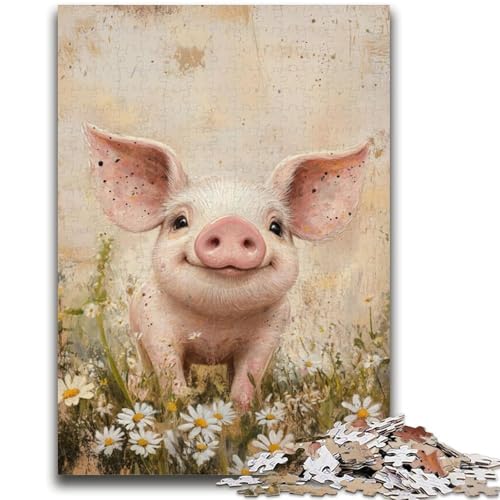Puzzle für Erwachsene und Teenager, Aquarellschwein, anspruchsvolles Spiel und Lernspiel für die ganze Familie zum Geburtstag, Weihnachten, 38x26cm von LYXIANY
