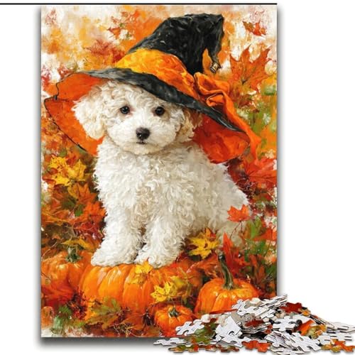 Puzzle für Erwachsene und Teenager, Golden Retriever Halloween, Holzkohlekunst, Staycation, Zeitvertreib für die Heimdekoration, 70x100cm von LYXIANY