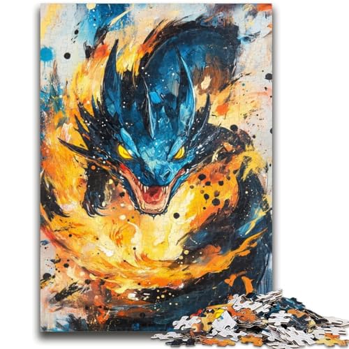 Puzzle für Erwachsene und Teenager, Ölgemälde-Drache, ab 14 Jahren, Denkspiel, Weihnachts- und Geburtstagsgeschenke, 50x75cm von LYXIANY