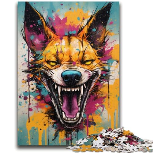Puzzle für Erwachsene und Teenager, Puzzle „Farbiger Wildhund“, ab 14 Jahren, Denkspiel, Weihnachts- und Geburtstagsgeschenke, 26x38cm von LYXIANY
