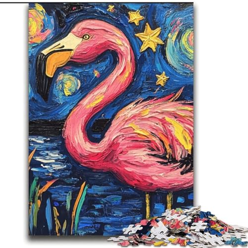Puzzle für Erwachsene und Teenager, Puzzle „Flamingo-Nachthimmel“, ab 14 Jahren, Denkspiel, Weihnachts- und Geburtstagsgeschenke, 70x100cm von LYXIANY