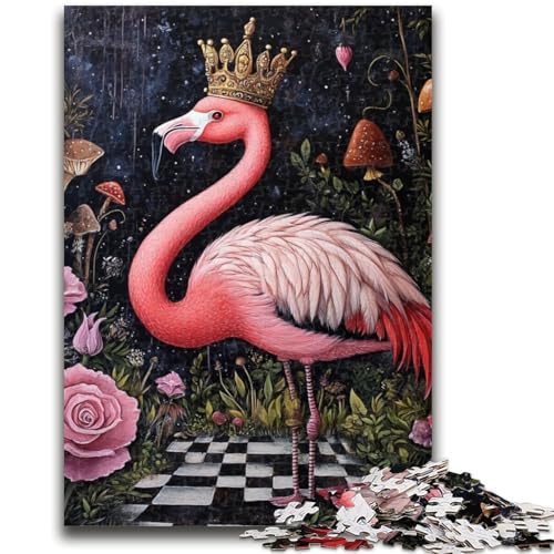 Puzzle für Erwachsene und Teenager, Puzzle „Flamingo Queen“, ab 14 Jahren, Denkspiel, Weihnachts- und Geburtstagsgeschenke, 26x38cm von LYXIANY