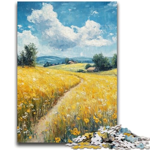 Puzzle für Erwachsene und Teenager, Puzzle „Goldene Reisfelder“, ab 14 Jahren, Denkspiel, Weihnachts- und Geburtstagsgeschenke, 50x75cm von LYXIANY