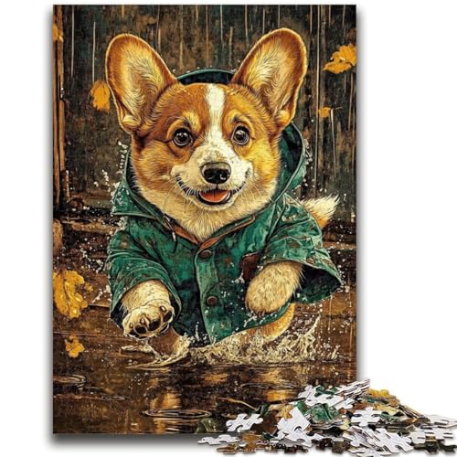 Puzzle für Erwachsene und Teenager, Puzzle „Happy Corgi“, ab 14 Jahren, Denkspiel, Weihnachts- und Geburtstagsgeschenke, 26x38cm von LYXIANY