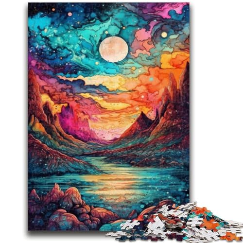 Puzzle für Erwachsene und Teenager, Puzzle „Psychedelische Landschaft“, ab 14 Jahren, Denkspiel, Weihnachts- und Geburtstagsgeschenke, 26x38cm von LYXIANY