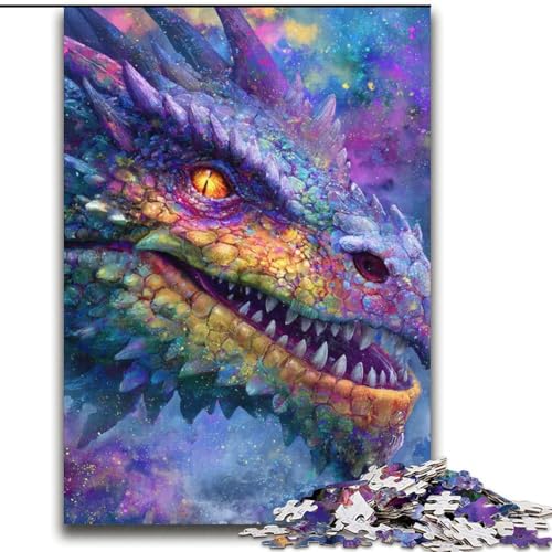 Puzzle für Erwachsene und Teenager, Puzzle „Psychedelischer Drache“, ab 14 Jahren, Denkspiel, Weihnachts- und Geburtstagsgeschenke, 70x100cm von LYXIANY
