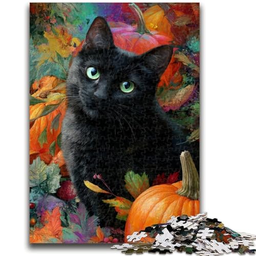 Puzzle für Erwachsene und Teenager, Puzzle „Schwarze Katze“, ab 14 Jahren, Denkspiel, Weihnachts- und Geburtstagsgeschenke, 26x38cm von LYXIANY