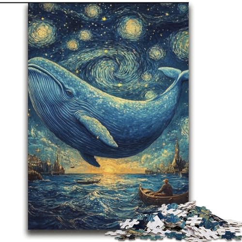 Puzzle für Erwachsene und Teenager, Puzzle „Wale am Nachthimmel“, ab 14 Jahren, Denkspiel, Weihnachts- und Geburtstagsgeschenke, 70x100cm von LYXIANY