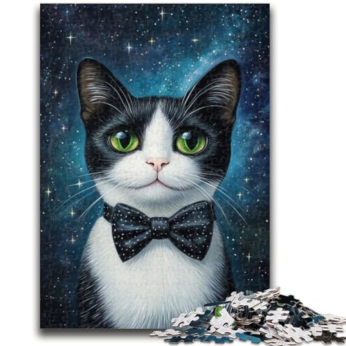 Puzzle für Erwachsene und Teenager, Puzzle mit Sternenhimmel-Katze, ab 14 Jahren, Denkspiel, Weihnachts- und Geburtstagsgeschenke, 50x75cm von LYXIANY