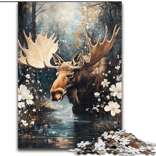 Puzzle für Jugendliche, 1000 Elche, geeignet für Personen ab 14 Jahren, Lernspiele, Wichtelgeschenke (Größe 50x75cm) von LYXIANY