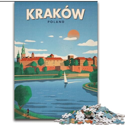 Puzzle für Jugendliche, 1000 Teile, Krakau, Lernspielzeug für Kinder, ganze Familie, ab 14 Jahren, 50x75cm Puzzle für Jugendliche, 1000 Teile, Krakau, Lernspielzeug für Kinder, ganze Familie, ab 14 Jahren, 50x75cm von LYXIANY