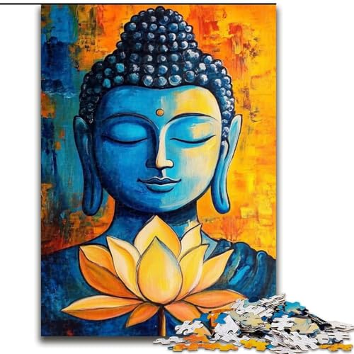 Puzzle für Jugendliche, 1000 Teile, Lotus-Buddha, für Kinder ab 14 Jahren, Heimdekoration als Geschenk für die ganze Familie und Freunde (Größe 50x75cm) von LYXIANY