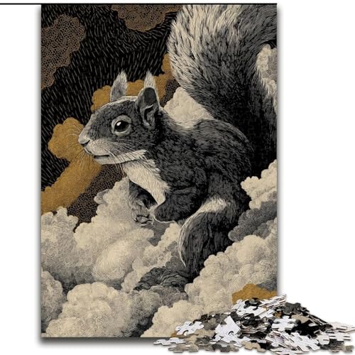 Puzzle für Jugendliche, Eichhörnchen, für und ab 14 Jahren, pädagogisches Lernspielzeug, Familienspiele, Geburtstagsgeschenk (Größe 26x38cm) von LYXIANY