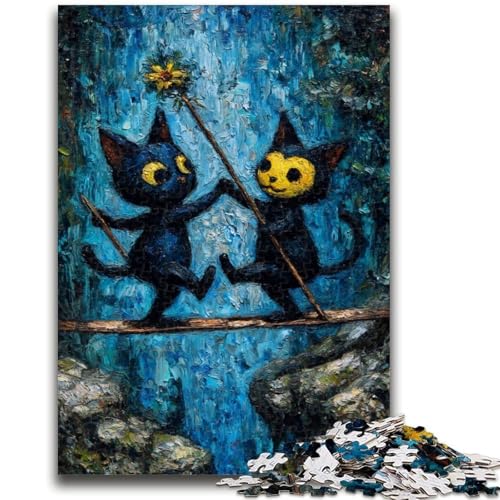 Puzzle für Jugendliche, Schwarze Katze, Kunst, für und ab 14 Jahren, Mitmachspiel, Weihnachtsspiel, Geschenke, 26x38cm Puzzle für Jugendliche, Schwarze Katze, Kunst, für und ab 14 Jahren, Mitmachspiel, Weihnachtsspiel, Geschenke, 26x38cm von LYXIANY