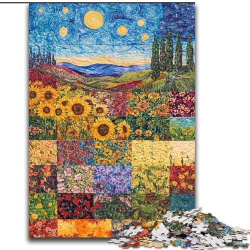 Puzzle für Jugendliche, Sonnenblume, für und ab 14 Jahren, pädagogisches Lernspielzeug, Familienspiele, Geburtstagsgeschenk (Größe 26x38cm) von LYXIANY