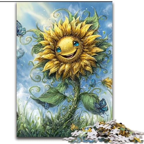 Puzzle für Jugendliche, Sonnenblume, für und ab 14 Jahren, pädagogisches Lernspielzeug, Familienspiele, Geburtstagsgeschenk (Größe 50x75cm) von LYXIANY