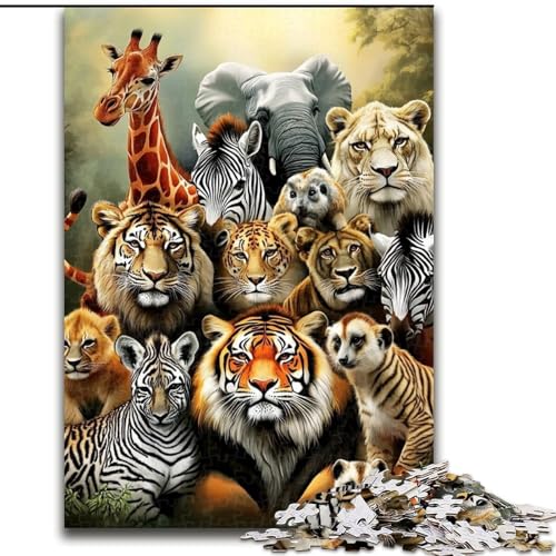 Puzzle für Jugendliche, Tierwelt, geeignet für Personen ab 14 Jahren, Lernspiele, Wichtelgeschenke (Größe 50x75cm) von LYXIANY