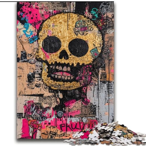 Puzzle für Jugendliche Graffiti-Totenkopf für und ab 14 Jahren Mitmachspiel Weihnachtsspiel Geschenke 70x100cm von LYXIANY