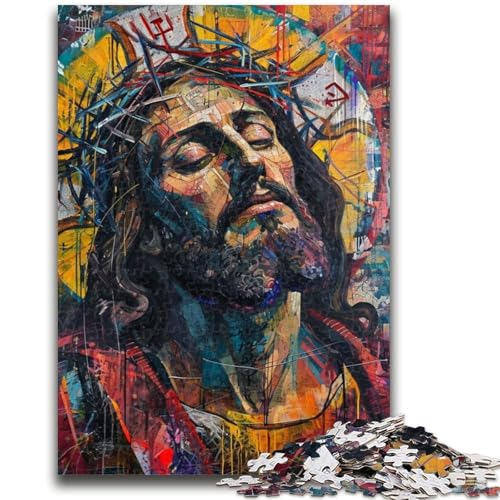 Puzzle für Jugendliche Jesus Graffiti für und ab 14 Jahren Mitmachspiel Weihnachtsspiel Geschenke 26x38cm von LYXIANY