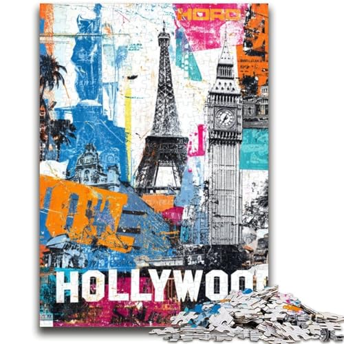 Puzzle für Jugendliche Paris Briefmarkencollage für und ab 14 Jahren Mitmachspiel Weihnachtsspiel Geschenke 50x75cm von LYXIANY