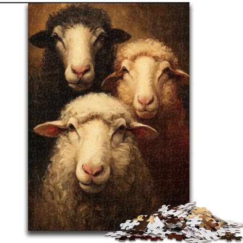 Puzzle für Jugendliche Schafe, für und ab 14 Jahren, pädagogisches Lernspielzeug, Familienspiele, Geburtstagsgeschenk (Größe 26x38cm) von LYXIANY