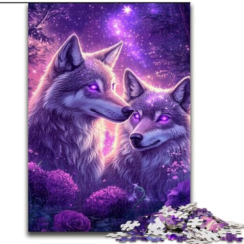 Puzzle für Jugendliche Wolfspaar, für und ab 14 Jahren, pädagogisches Lernspielzeug, Familienspiele, Geburtstagsgeschenk (Größe 50x75cm) von LYXIANY