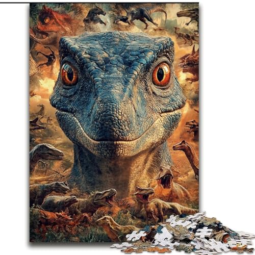 Puzzle für Teenager, 1000 Dinosaurier, Lernspiele, Heimdekoration, geeignet für die Schreibtischdekoration (Größe 50x75cm) von LYXIANY