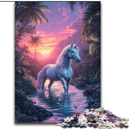 Puzzle für Teenager, 1000 Dschungel-Einhörner, Spielzeug, Lernspiele, Stressabbau, Stärkung der Liebe zwischen Paaren (Größe 50x75cm) von LYXIANY