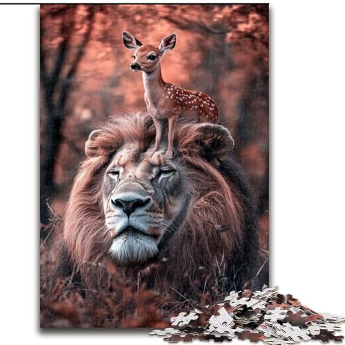 Puzzle für Teenager, 1000 Dschungellöwen, Spielzeug, Lernspiele, Stressabbau, Stärkung der Liebe zwischen Paaren (Größe 26x38cm) von LYXIANY