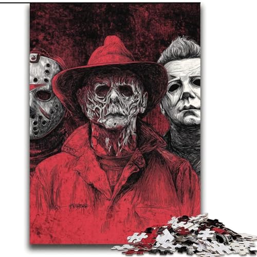 Puzzle für Teenager, 1000 Horrorfilme, Lernspiele, Heimdekoration, Lernspiel für Geburtstag, Weihnachten, 38x52cm von LYXIANY