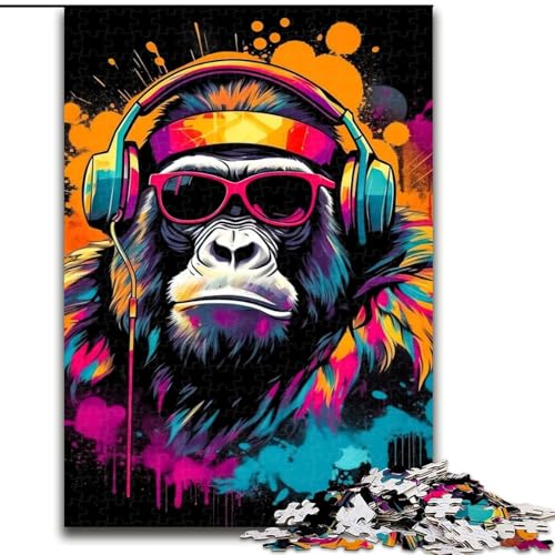 Puzzle für Teenager, 1000 Monkey-DJ-Musik, geeignet für Personen ab 14 Jahren, Lernspiele, Wichtelgeschenke (Größe 26x38cm) von LYXIANY