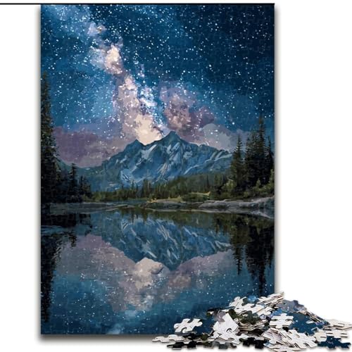 Puzzle für Teenager, 1000 Nachthimmel, anspruchsvoll und schwierig mit vollständig ineinandergreifenden, zufällig geformten Teilen (Größe 26x38cm) von LYXIANY