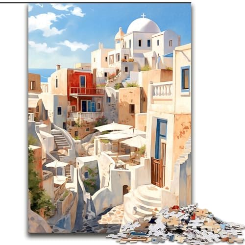 Puzzle für Teenager, 1000 Puzzles, Santorini, Griechenland, Reise, anspruchsvolles Spiel und Familienspiel, Geburtstagsgeschenk, Geschenke, Wandkunst, 50x75cm Puzzle für Teenager, 1000 Puzzles, Santorini, Griechenland, Reise, anspruchsvolles Spiel und Familienspiel, Geburtstagsgeschenk, Geschenke, Wandkunst, 50x75cm von LYXIANY